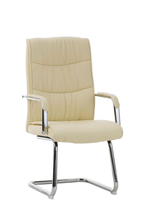 Verzella Bezoekersstoel Kunstleer Creme 10x60cm