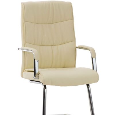 Verzella Bezoekersstoel Kunstleer Creme 10x60cm