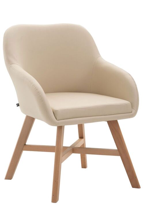 Segrate Bezoekersstoel Kunstleer Creme 10x55cm
