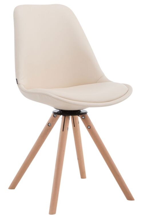 Agello Bezoekersstoel Kunstleer Creme 6x56cm