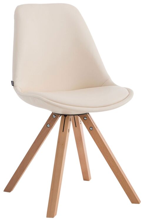 Cerasolo Bezoekersstoel Kunstleer Creme 6x55.5cm