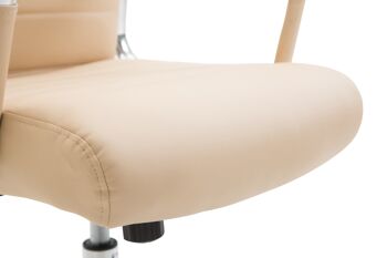 Madonna Chaise de Bureau Faux Cuir Crème 15x66cm 4