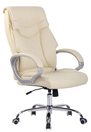 Chaise de Bureau Perfugas Cuir Artificiel Crème 17x65cm 1