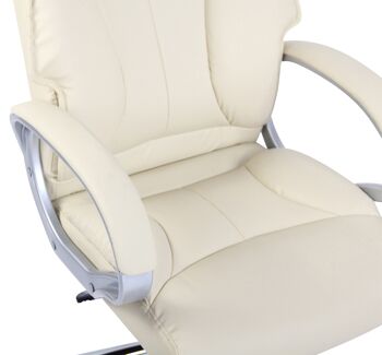 Chaise de Bureau Perfugas Cuir Artificiel Crème 17x65cm 6