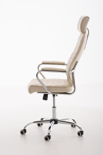 Casaoldo Chaise de Bureau Cuir Artificiel Crème 16x67cm 2