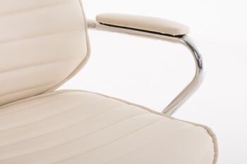 Casaoldo Chaise de Bureau Cuir Artificiel Crème 16x67cm 6
