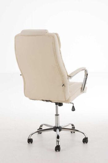 Guerriero Chaise de Bureau Simili Cuir Crème 17x70cm 4