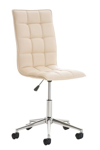 Chaise de Bureau Rosora Simili Cuir Crème 9x57cm 1