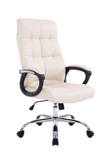 Olivella Chaise de Bureau Similicuir Crème 16x71cm 1