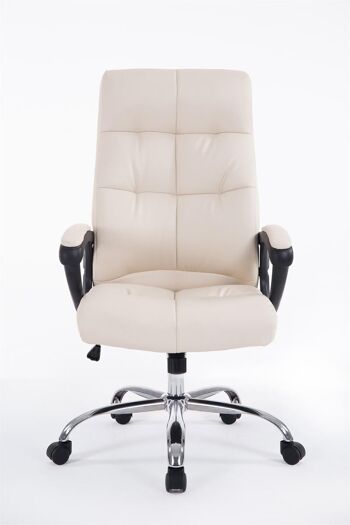 Olivella Chaise de Bureau Similicuir Crème 16x71cm 2