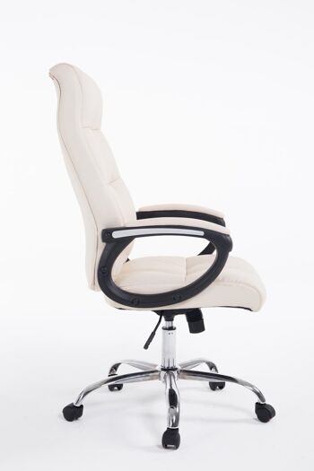 Olivella Chaise de Bureau Similicuir Crème 16x71cm 3
