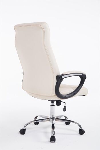 Olivella Chaise de Bureau Similicuir Crème 16x71cm 4
