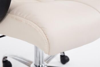 Olivella Chaise de Bureau Similicuir Crème 16x71cm 7