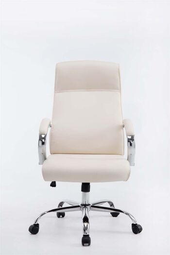 Plataci Chaise de Bureau Faux Cuir Crème 17x67cm 1
