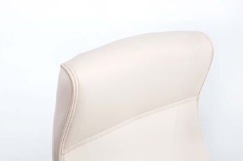 Plataci Chaise de Bureau Faux Cuir Crème 17x67cm 2