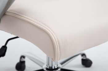 Plataci Chaise de Bureau Faux Cuir Crème 17x67cm 6