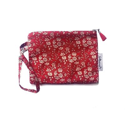 Wrist strap pouch in red Liberty