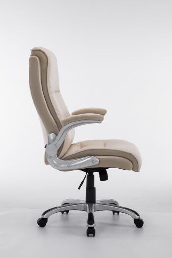 Soricone Chaise de Bureau Simili Cuir Crème 16x76cm 3