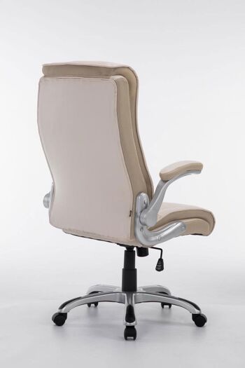 Soricone Chaise de Bureau Simili Cuir Crème 16x76cm 4