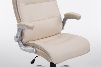 Soricone Chaise de Bureau Simili Cuir Crème 16x76cm 6