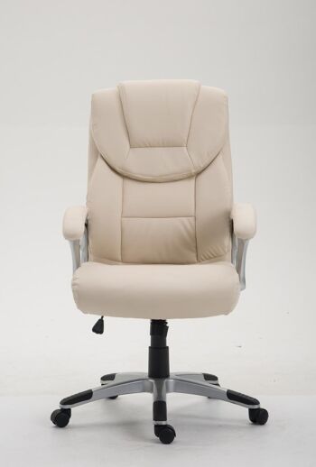 Verlengia Chaise de Bureau Simili Cuir Crème 16x73cm 2
