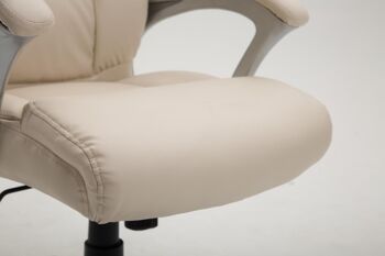 Verlengia Chaise de Bureau Simili Cuir Crème 16x73cm 6