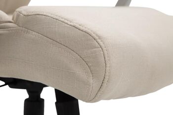 Licusati Chaise de bureau Tissu Crème 16x73cm 7