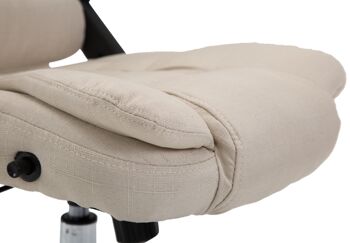 Ponti Chaise de bureau Tissu Crème 16x78cm 5