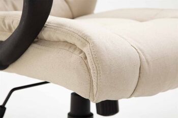 Verdesca Chaise de bureau Tissu Crème 15x70cm 7