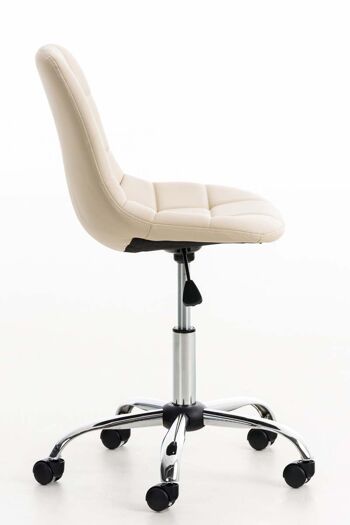 Siviglia Chaise de Bureau Simili Cuir Crème 8x55cm 3