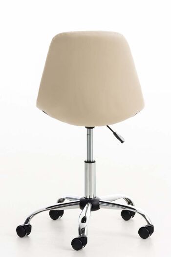 Siviglia Chaise de Bureau Simili Cuir Crème 8x55cm 4