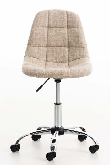 Credaro Chaise de bureau Tissu Crème 8x55cm 2