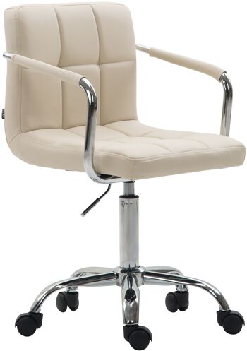 Chaise de Bureau Vasanello Cuir Artificiel Crème 9x44cm