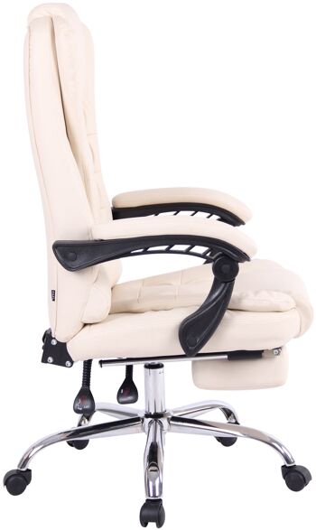 Mirto Chaise de bureau Cuir artificiel Crème 22x68cm 3