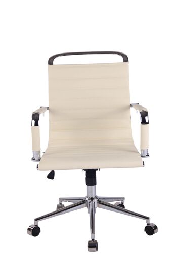 Costano Chaise de bureau Cuir artificiel Crème 11x62cm 2