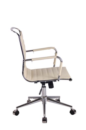 Costano Chaise de bureau Cuir artificiel Crème 11x62cm 3