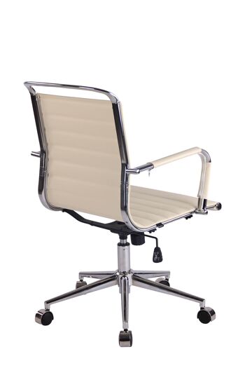Costano Chaise de bureau Cuir artificiel Crème 11x62cm 4
