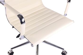 Costano Chaise de bureau Cuir artificiel Crème 11x62cm 6