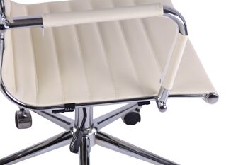 Costano Chaise de bureau Cuir artificiel Crème 11x62cm 7