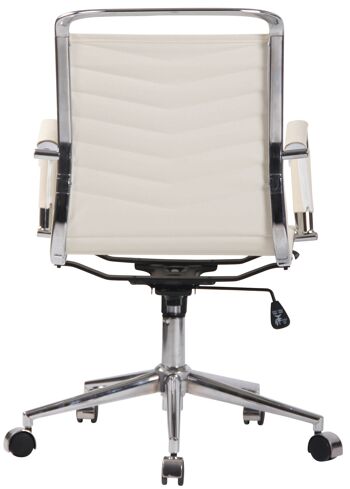 Scandiano Chaise de Bureau Simili Cuir Crème 11x64cm 4