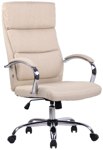 Melicucco Chaise de Bureau Cuir Artificiel Crème 16x70cm 1
