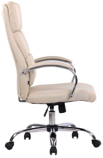 Melicucco Chaise de Bureau Cuir Artificiel Crème 16x70cm 2