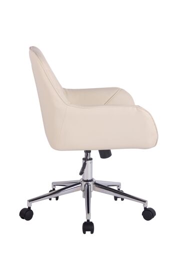 Vallazza Chaise de Bureau Faux Cuir Crème 9x58cm 3