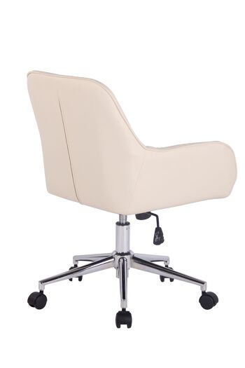 Vallazza Chaise de Bureau Faux Cuir Crème 9x58cm 4