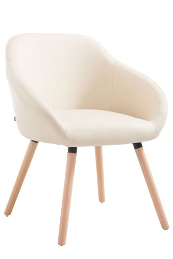 Quadrelli Chaise de salle à manger Cuir artificiel Crème 10x61cm 1