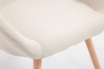 Sciacca Chaise de salle à manger Tissu Crème 10x61cm 6