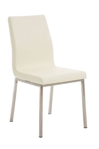 Volpiano Chaise de salle à manger Cuir artificiel Crème 7x50cm 1