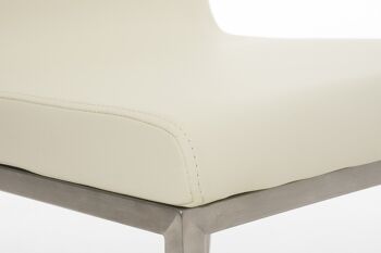 Volpiano Chaise de salle à manger Cuir artificiel Crème 7x50cm 5