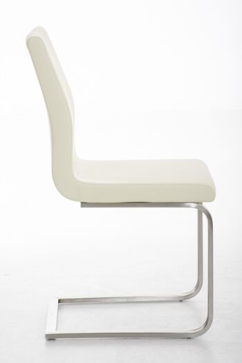 Vaccolino Chaise de salle à manger Cuir artificiel Crème 6x50cm 1