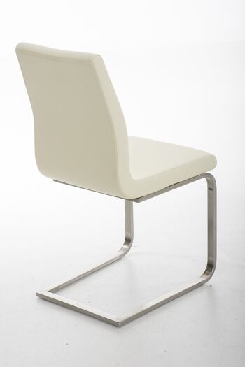 Vaccolino Chaise de salle à manger Cuir artificiel Crème 6x50cm 2